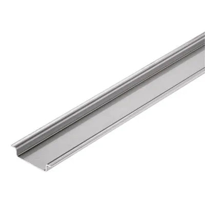 TS 35X7.5 2M/AL/BK Riel DIN sin perforar 35Bx7.5Hmm 2 metros Aluminio