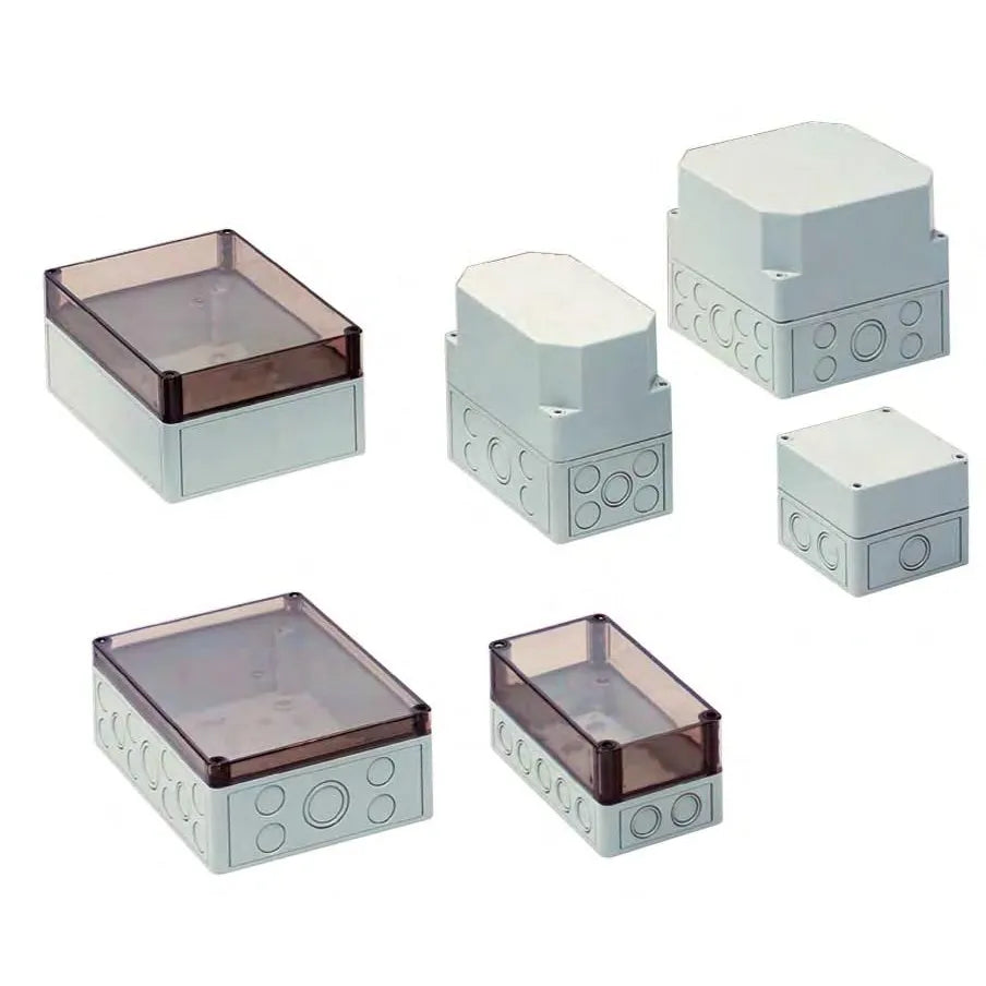 GPS Caja con tapa transparente de poliestireno 130Hx130Wx75Dmm IP66 RAL 7035