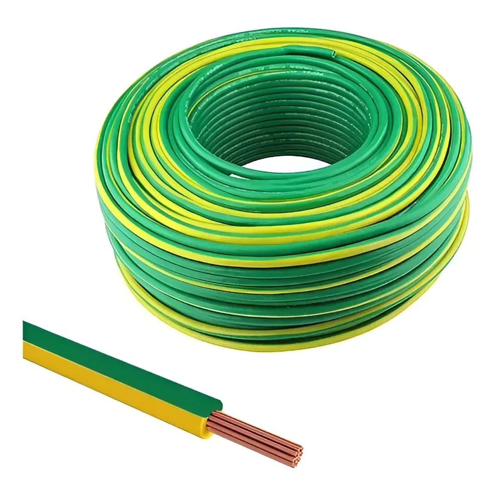 Cable automotriz tipo flexible verde/amarillo cal. 8AWG
