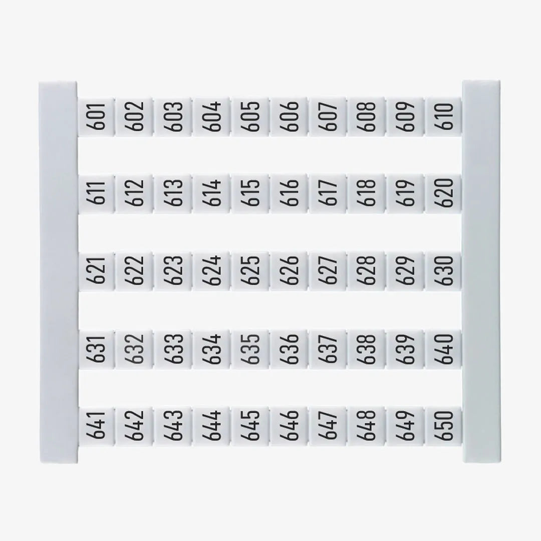 DEK 5 FS 601-650 Etiquetas para clema 5Hx5Wmm 601-650 Vertical 50Pz
