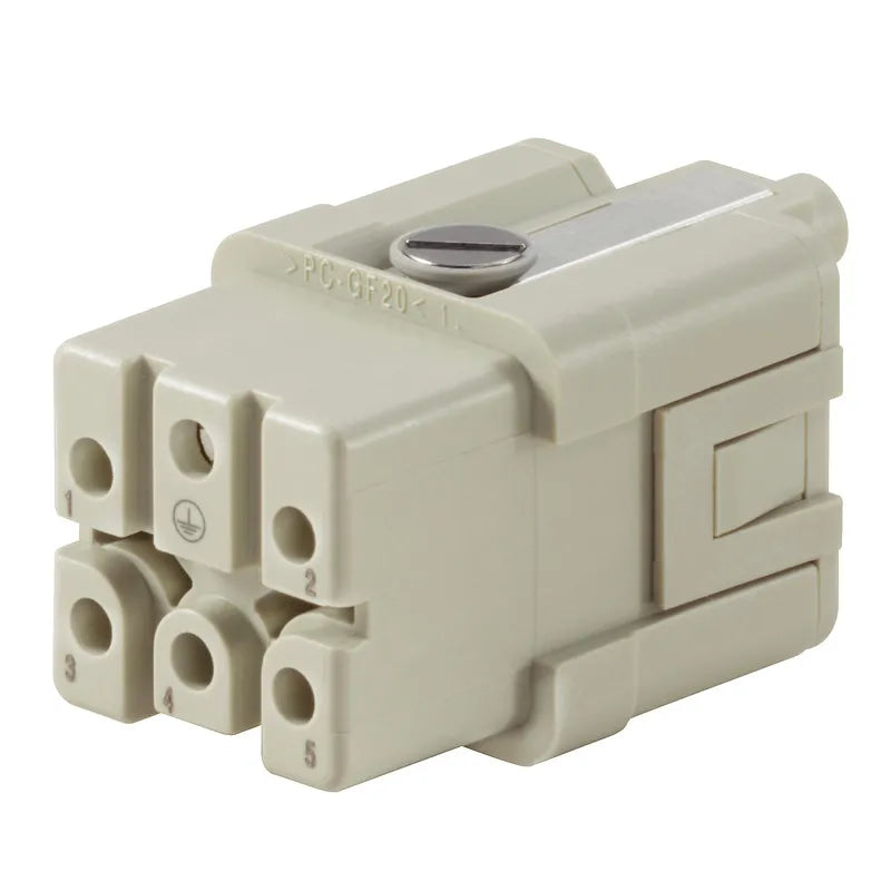 HDC HQ 5 FC Inserto hembra híbrido C/Crimpada 5P+PE 16A 250V Grupo 1