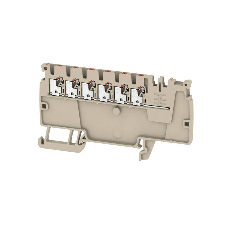 AAP11 1.5 LI RD Clema de distribución 1X6 1.5mm² 26-14AWG 17.5A 500VCA Beige