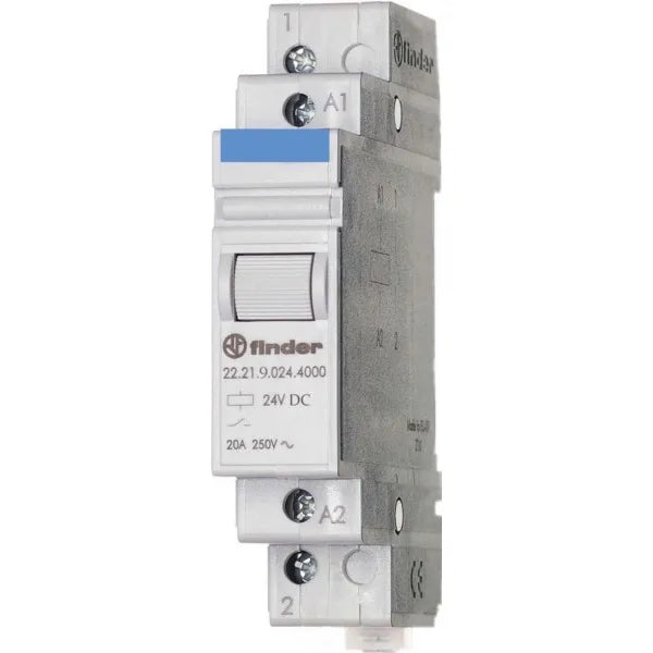 Relevador auxiliar modular 12VCD 1NA AgSn02 20A 250VCA IP20