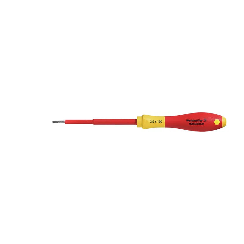 SDI 0.5×3.0x100 Destornillador plano con aislamiento VDE Caña 100Lx3.0Dx0.5Wmm