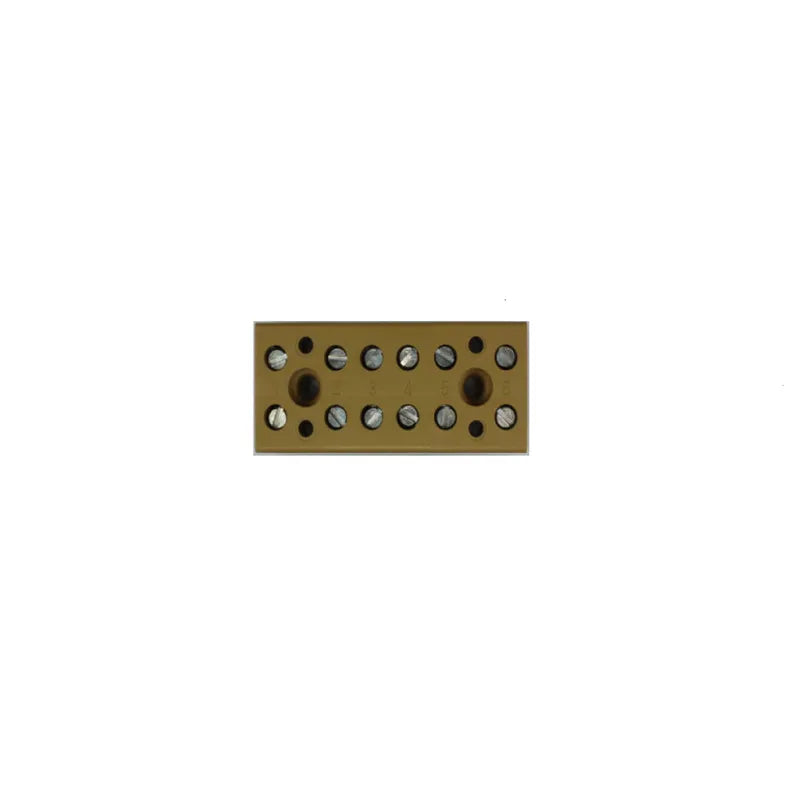 Regletas de conexión atornillada 6 polos 4mm² 22-12AWG 32AA 400VCA Ocre