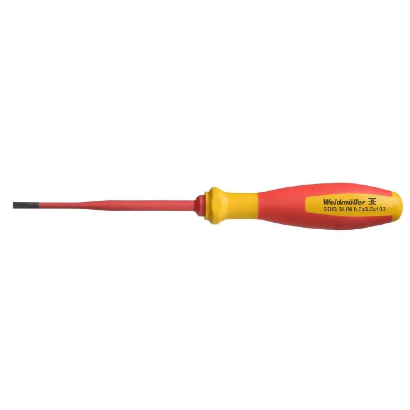 SDIS SLIM 0.6X3.5X100 Destornillador slim plano con aislamiento VDE Caña 100Lx3.