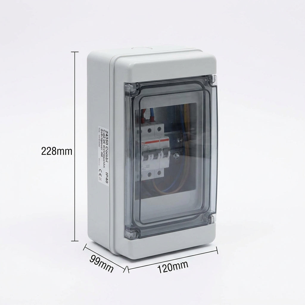 24350 Combi Caja de distribución Sobreponer 4M 228Hx120Wx99Dmm IP40 V/Transparen