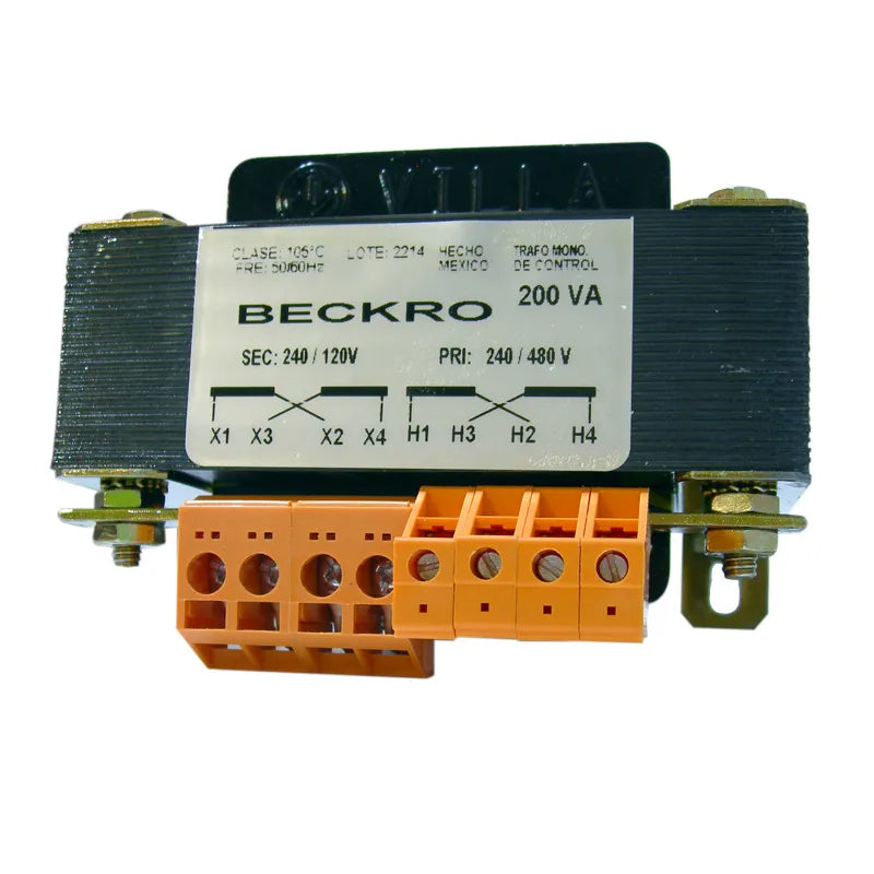 Transformador monofásico 200VA Primario 240/120V Secundario 24/12V