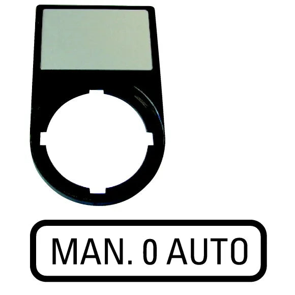 M22-ST-XGB12 RMQ-Titan Portaetiqueta Negro con etiqueta MAN-0-AUTO