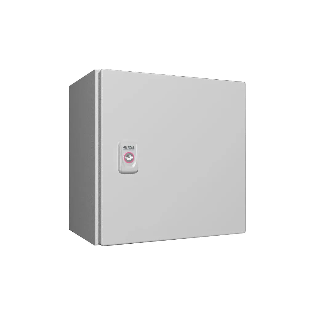 AX Gabinete mural de chapa de acero 1P 300Hx300Wx210Dmm RAL7035 IP66 NEMA 4