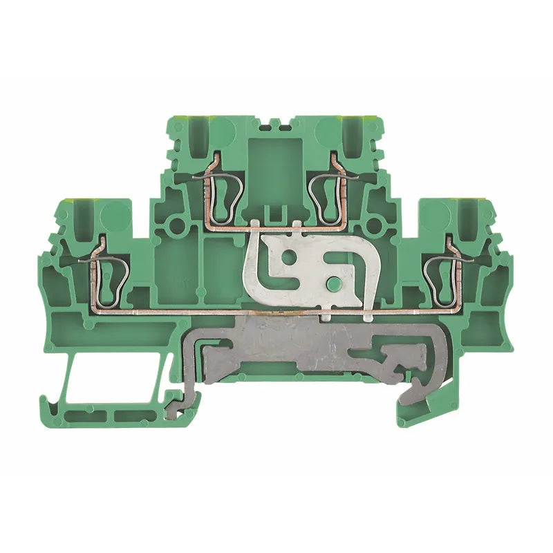 ZDK 1.5PE Clema 2-Pisos PE 2 conex 1.5mm² 28-16AWG 500VCA Verde-Amarillo
