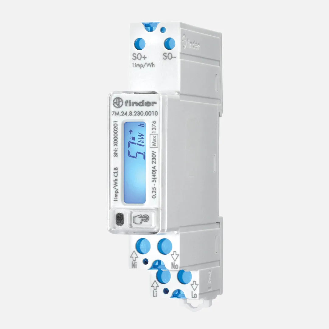 Contador de energía monofasico bidireccional con pantalla LCD 40A 230VCA