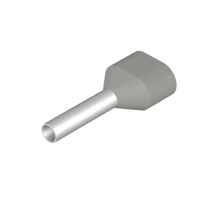 H0,75/14D ZH GR Terminal doble ferrul aislado 14L 0.75mm² 18AWG DIN Gris 500PZ