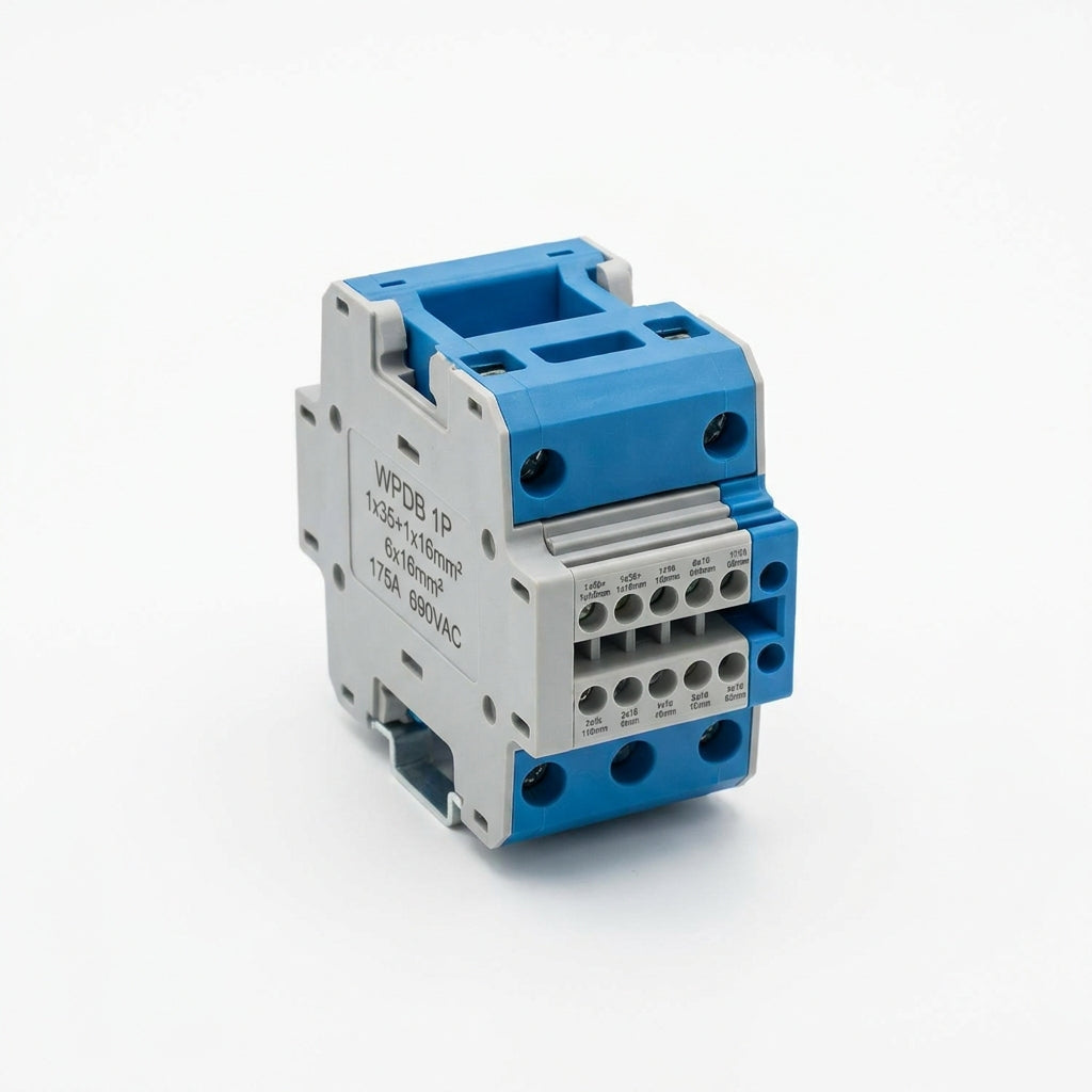 WPDB Bloque de distribución 1 polo 1X35+1X16mm² 6X16mm² 175A 690VCA