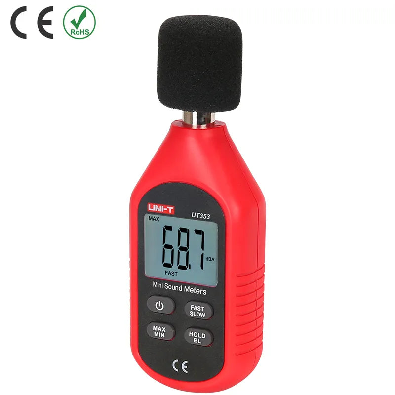Mini medidor de nivel de sonido 30-130dB, Sampling 125/1000ms, 31.5Hz-8kHz