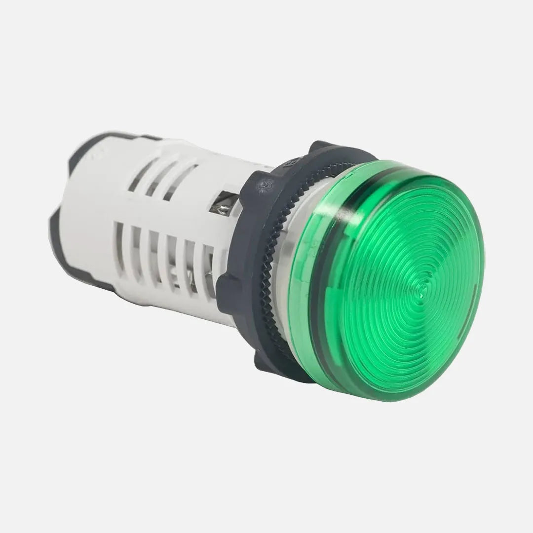 Piloto luminoso redondo LED verde 22 mm. 120 VAC