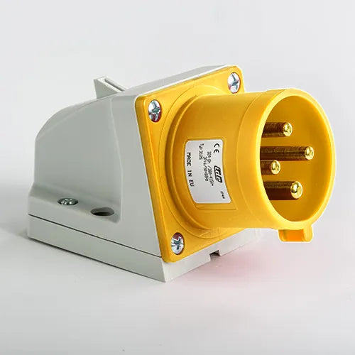 Clavija mural 32A 3P+T 120VCA 4h Amarillo IP44