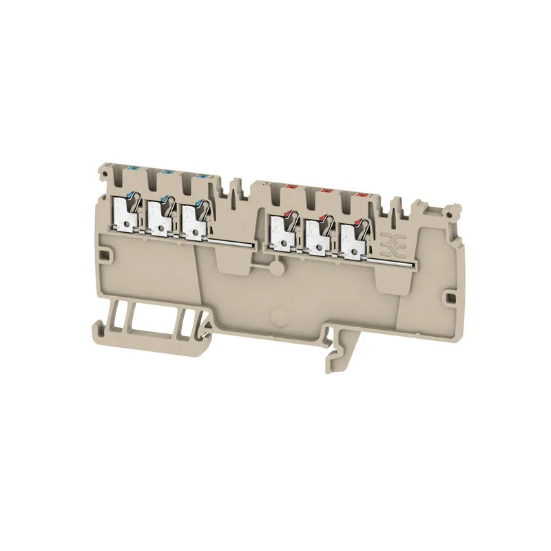 AAP13 1.5 LI-LI Clema de distribución 2X3 1.5mm² 26-14AWG 16A 250VCA Beige