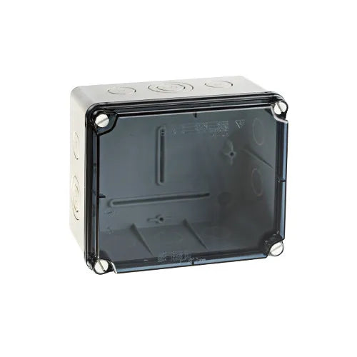 19020 Caja estanca entradas pre-troqueladas Tapa Transp 156Hx180Wx100Dmm IP67