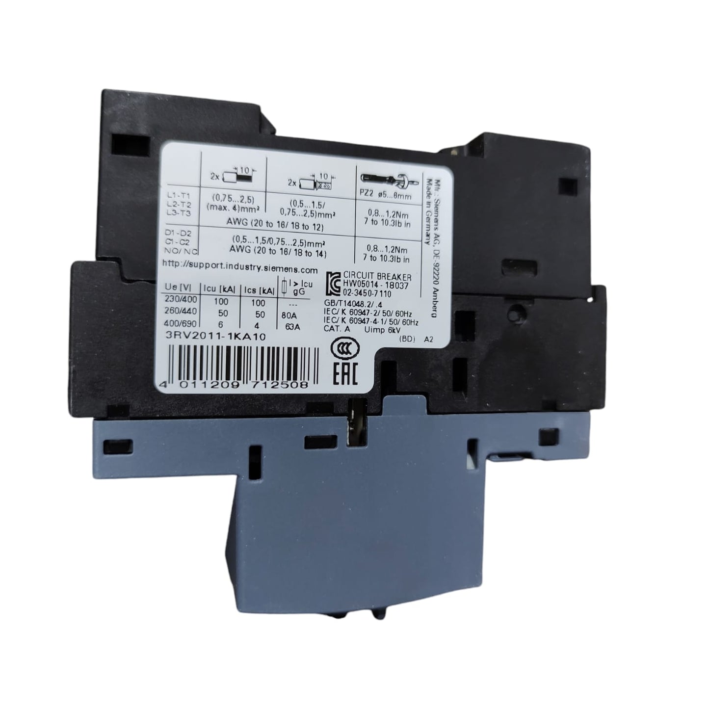 Contactor Siemens 3RV2011-1KA10