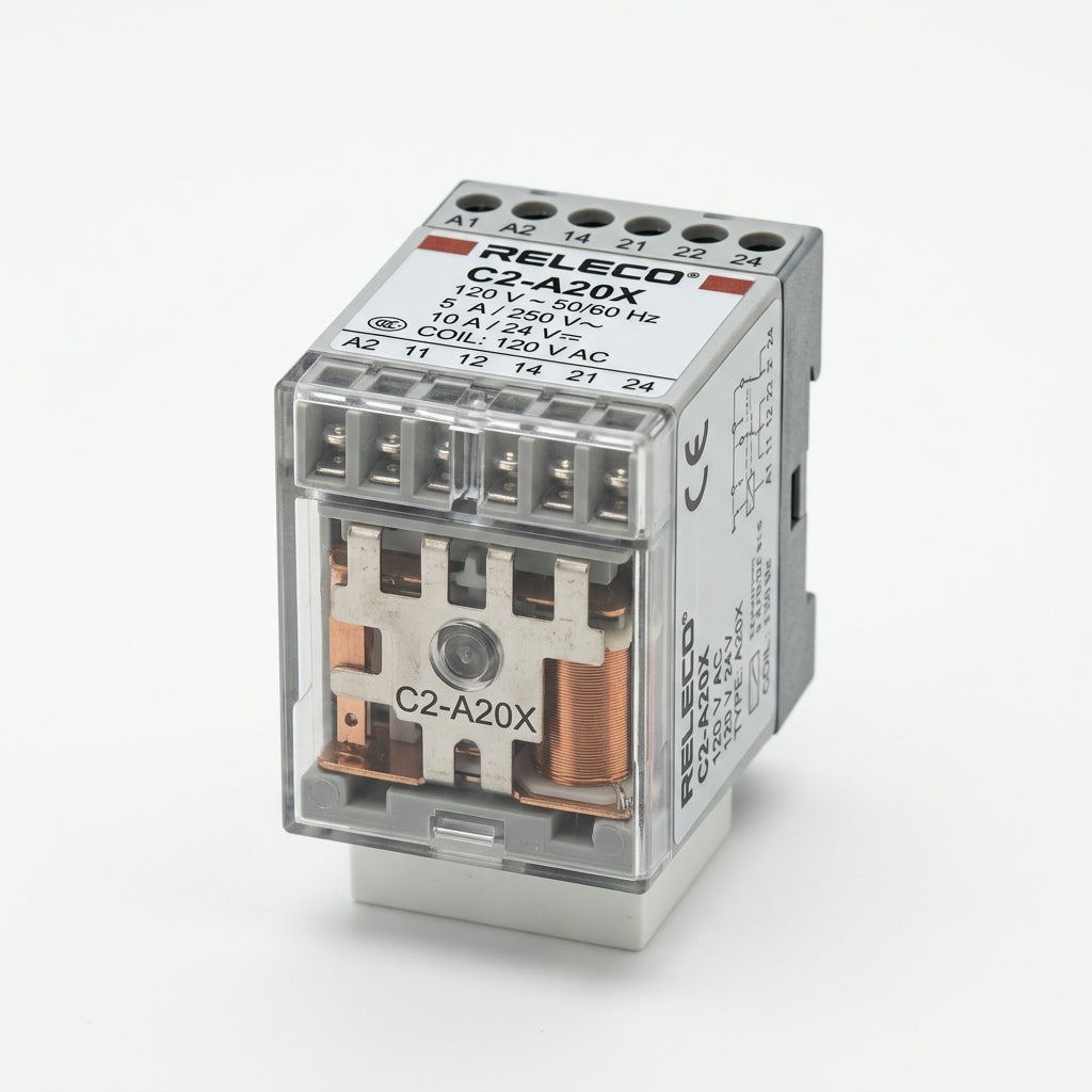RELECO C2-A20X/120 V CON ZOCALO RELE S2-B CON DETALLE