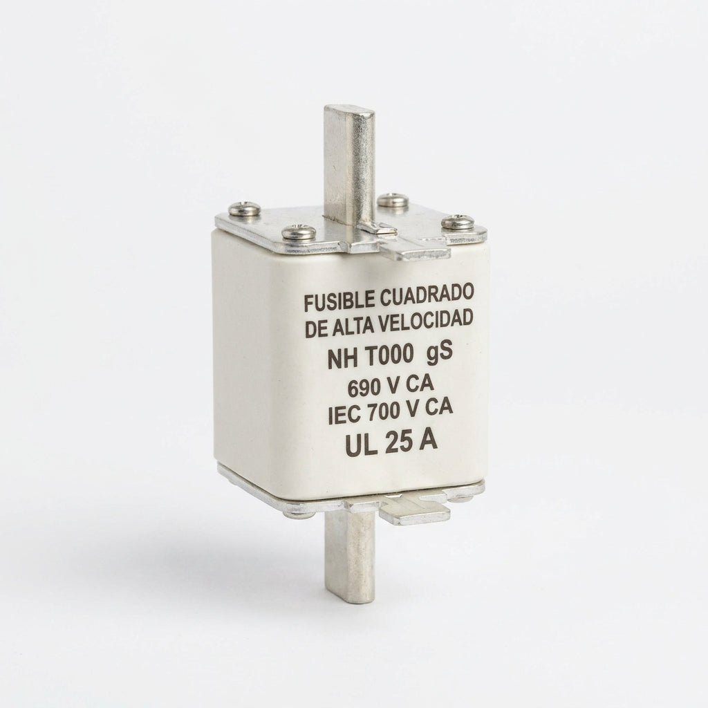Fusible cuadrado de alta velocidad NH T000 gS 690 V CA IEC 700 V CA UL 25 A