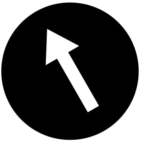 M22-XDP-S-X8 RMQ-Titan Placa para Botón tipo Hongo Negro Símbolo -ARROW UP ANGLE