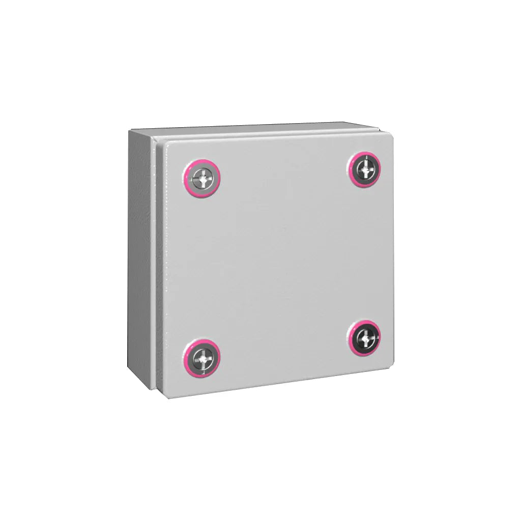 KX Caja de bornes de chapa de acero 150Hx150Wx80Dmm IP66 RAL7035 Sin placa.Mont
