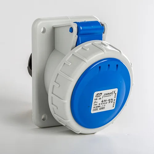 Base empotrar inclinada 16A 2P+T 230VCA 6h Azul IP66-IP67