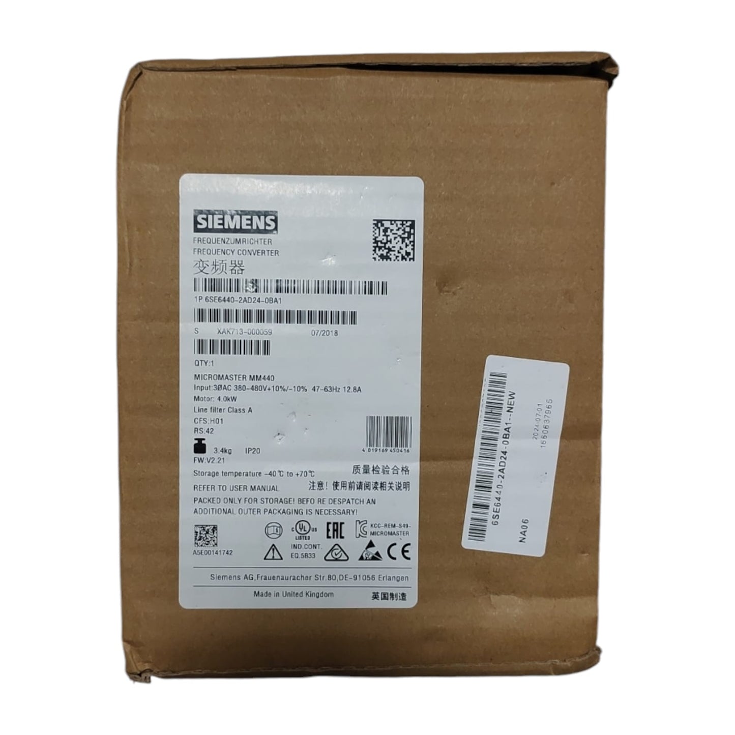 Siemens 6SE6440-2AD24-0BA1 variador de frecuencia