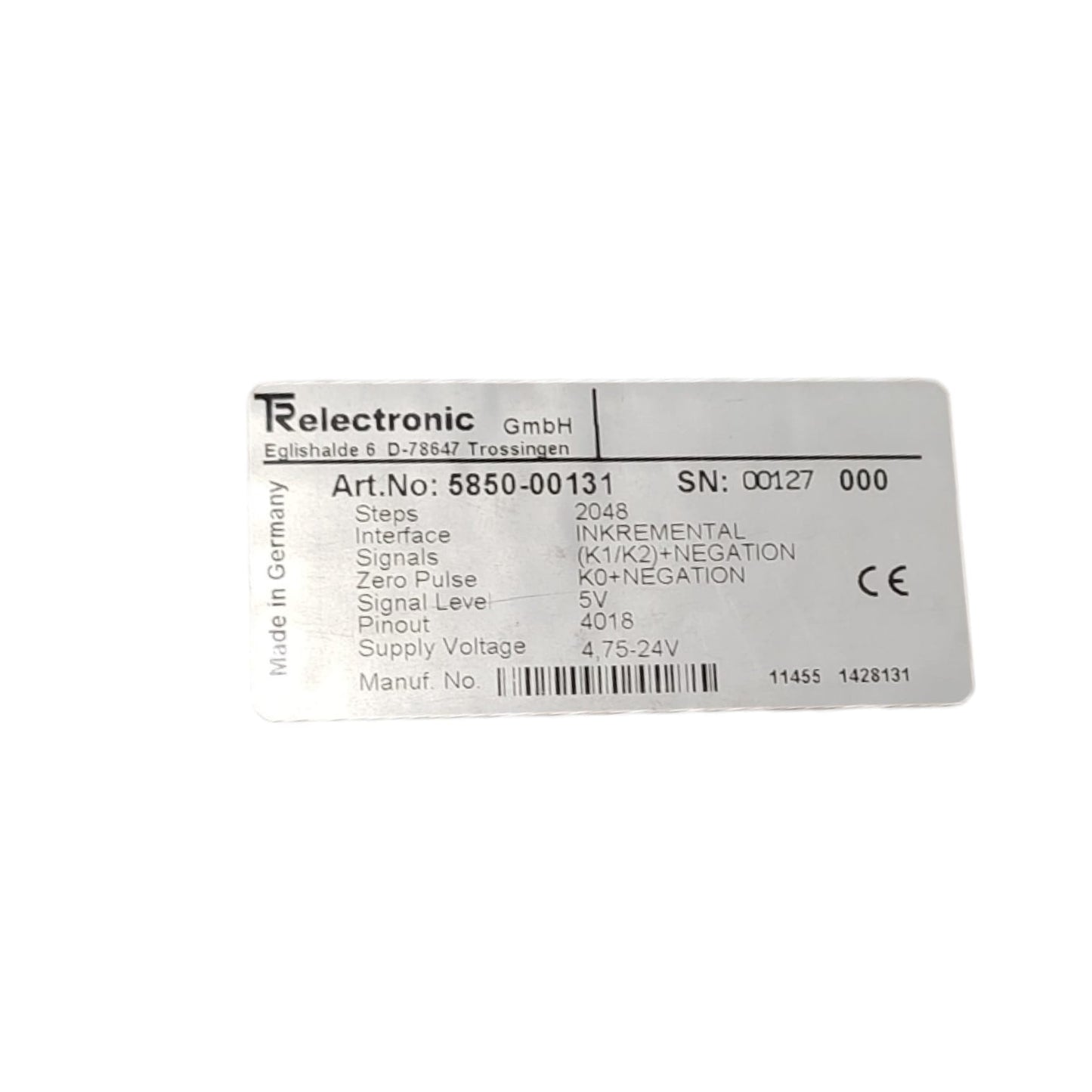 TR Electronic 5850-00131 codificador rotativo absoluto