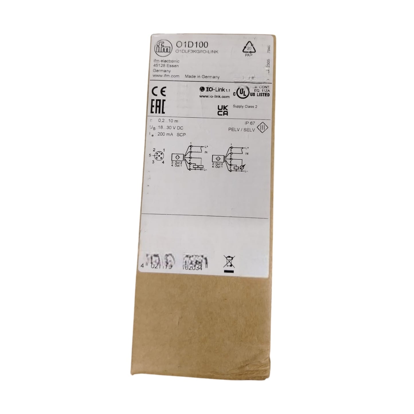 IFM O1D100/O1DLF3KG/IO-LINK SENSOR DE DISTANCIA OPTICO