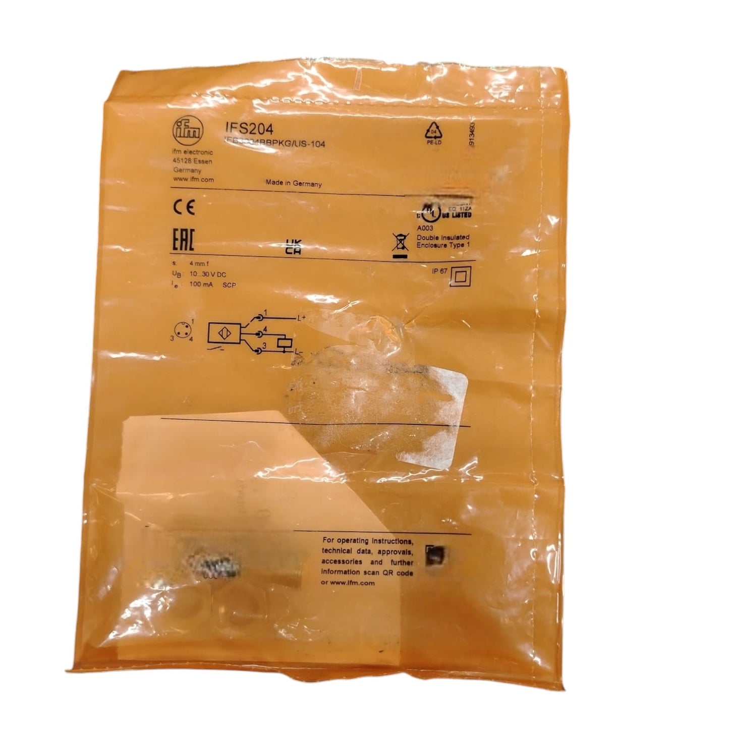 IFM Ifs204 Ifb3004bbpkg/us-104 SENSOR INDUCTIVO