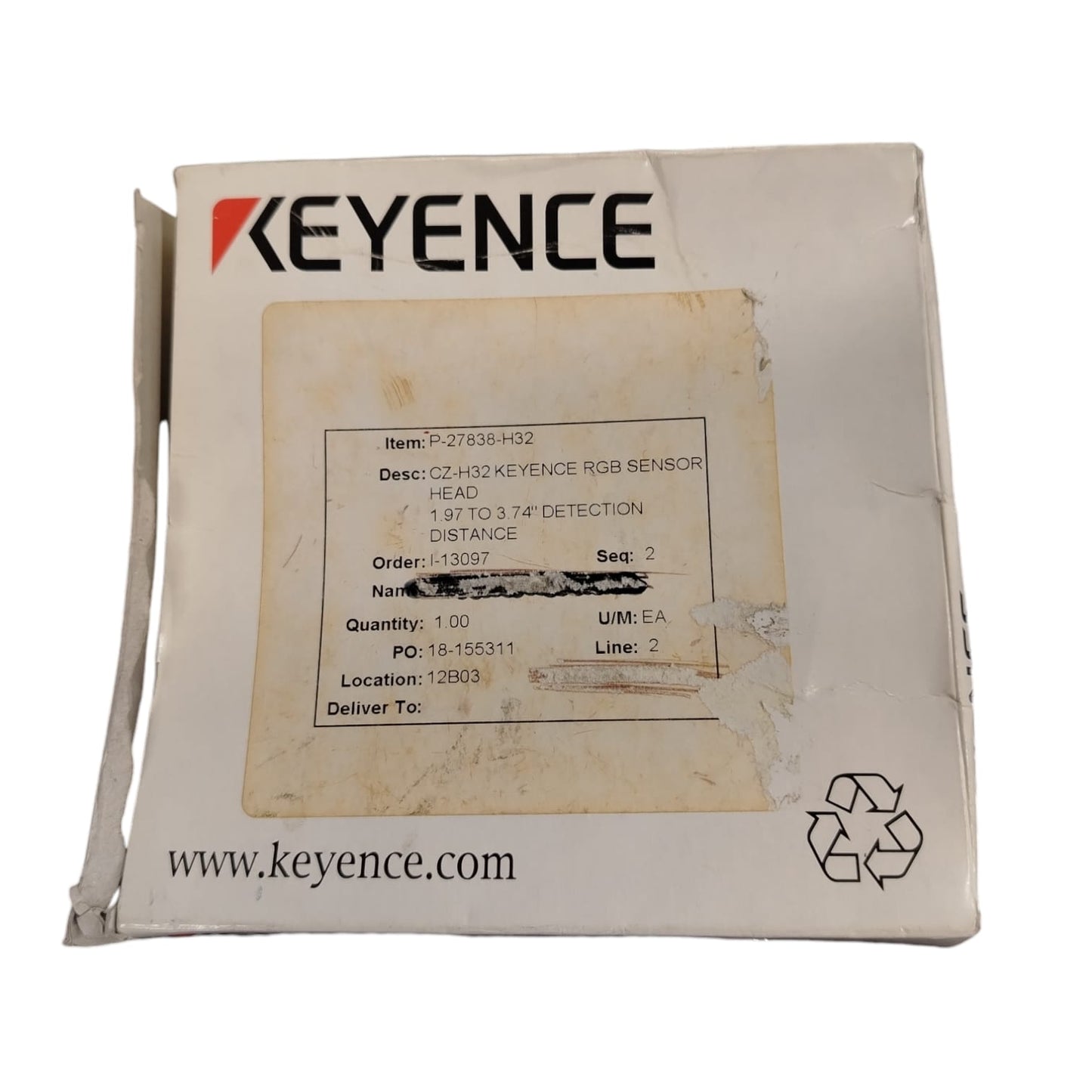 KEYENCE CZ-H32 Cabezal de sensor reflectivo, punto variable