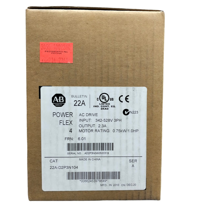Allen Bradley 22a-d2p3n104 Variador de frecuencia