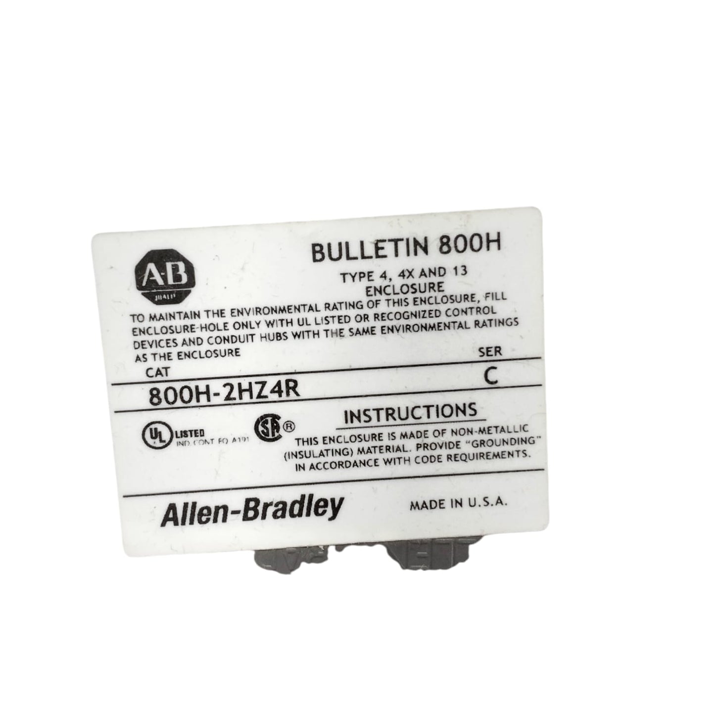 Allen Bradley 800H-2HZ4R Gabinete