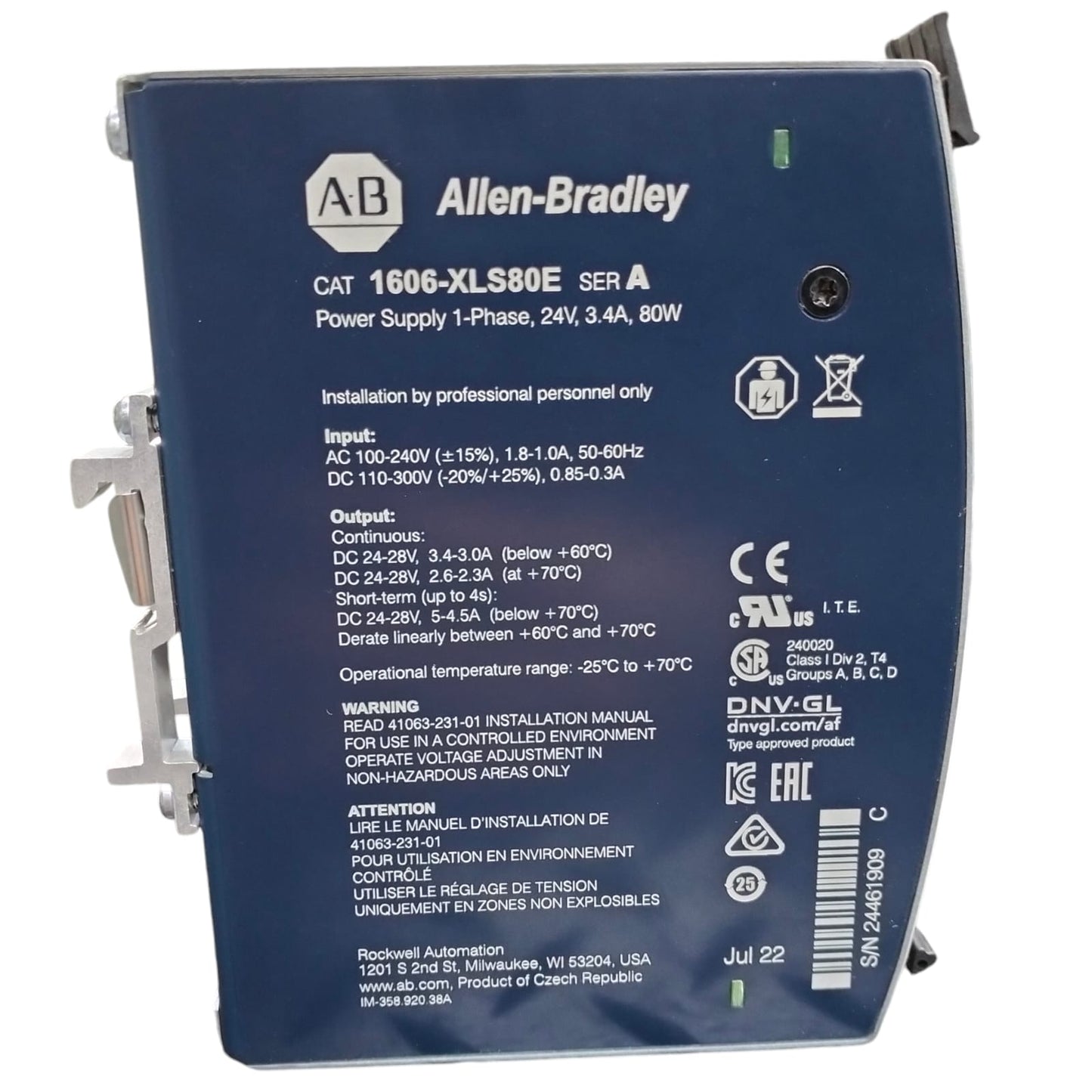 Allen Bradley 1606-xls80e Fuente de alimentación