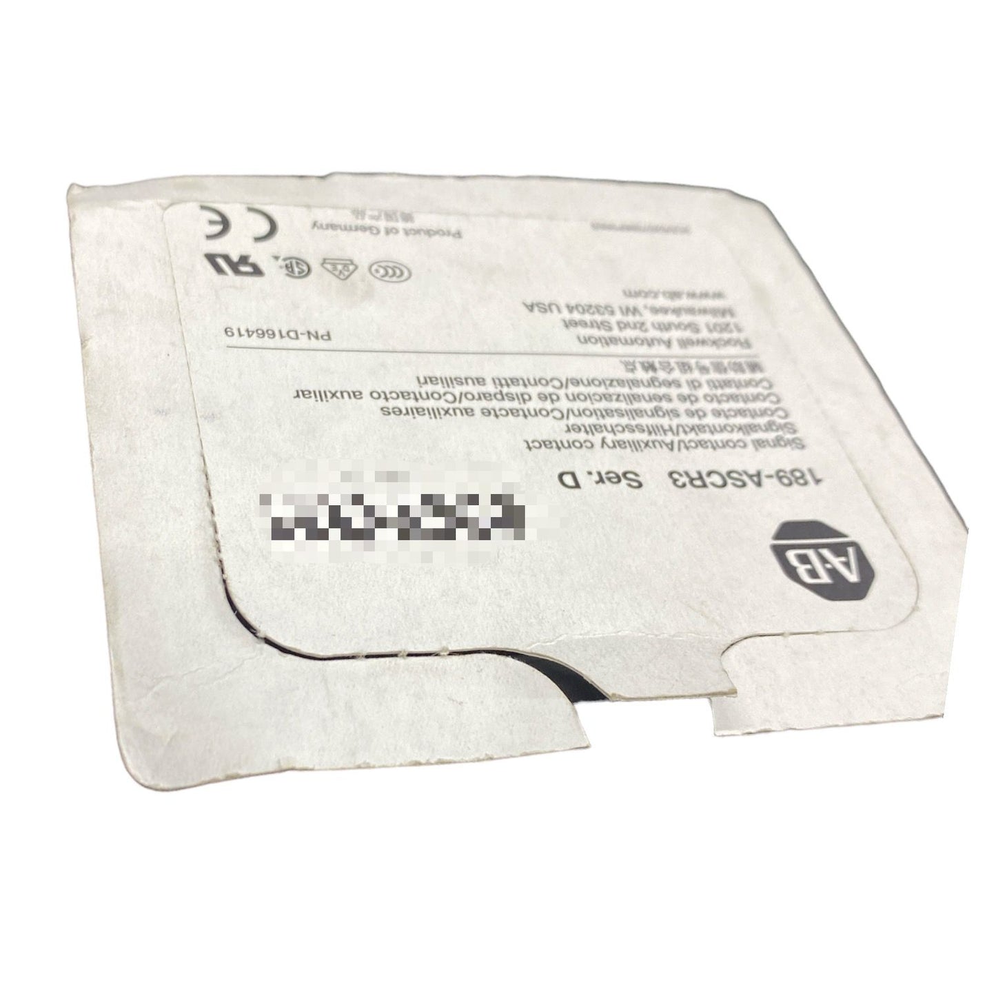 Allen Bradley 189-ascr3 Ser D Contactor Auxiliar