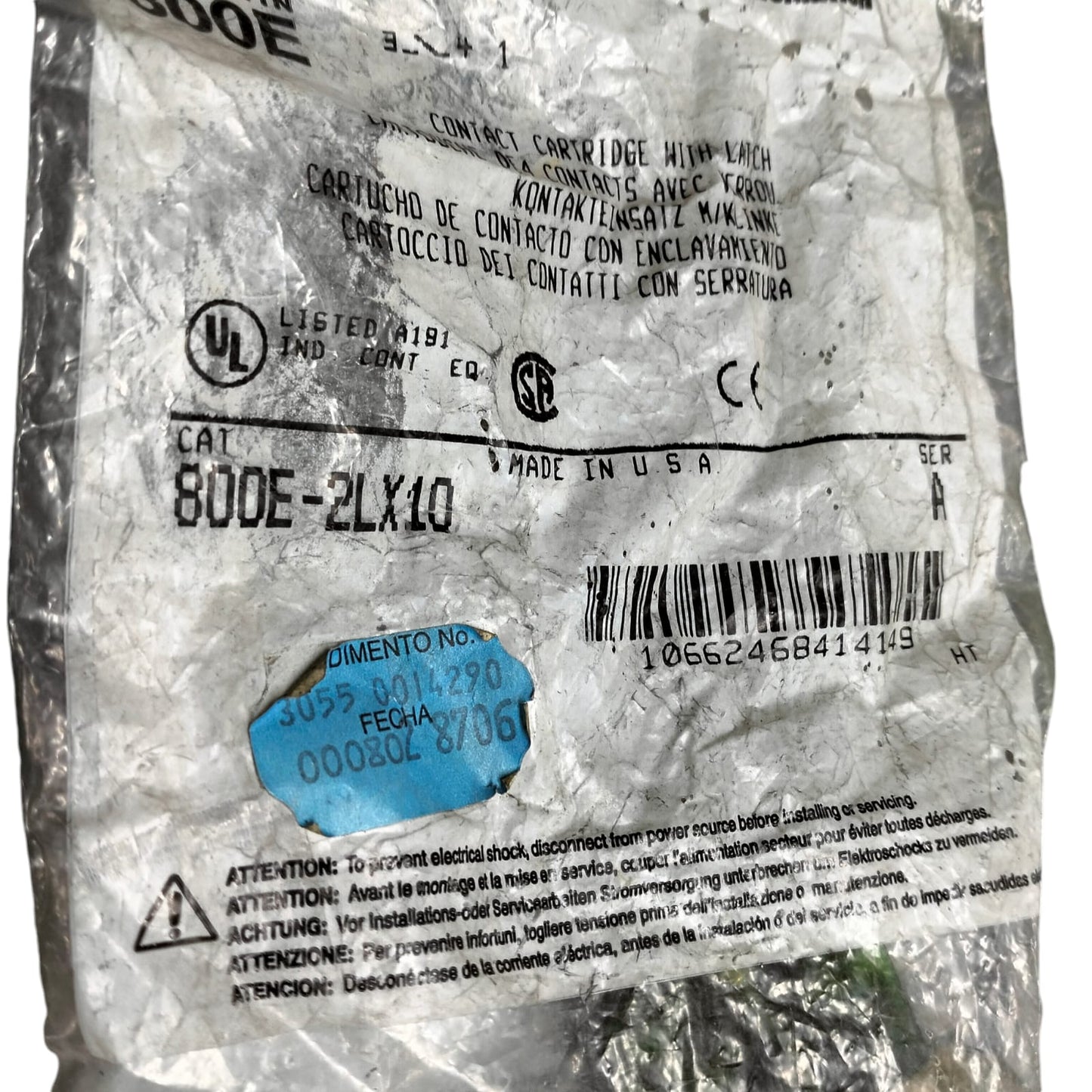 Allen Bradley 800e-2lx10 Contacto auxliar