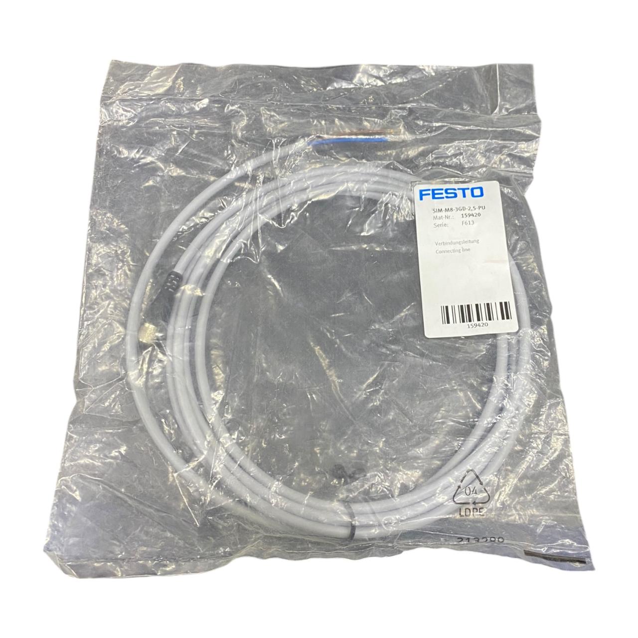 Festo Sim-m8-3gd-2,5-pu Cable de conexión