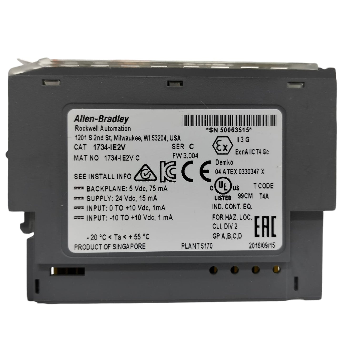 Allen Bradley 1734-ie2v Módulo de entrada