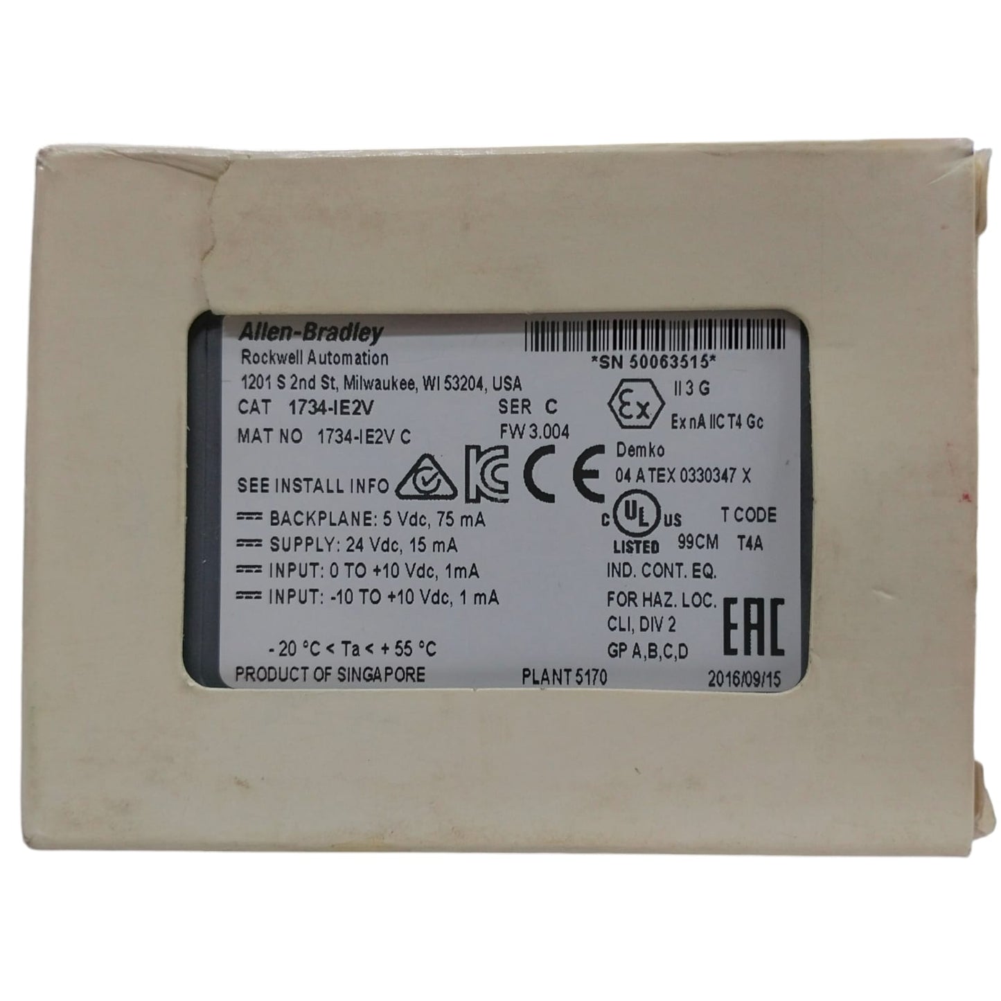 Allen Bradley 1734-ie2v Módulo de entrada