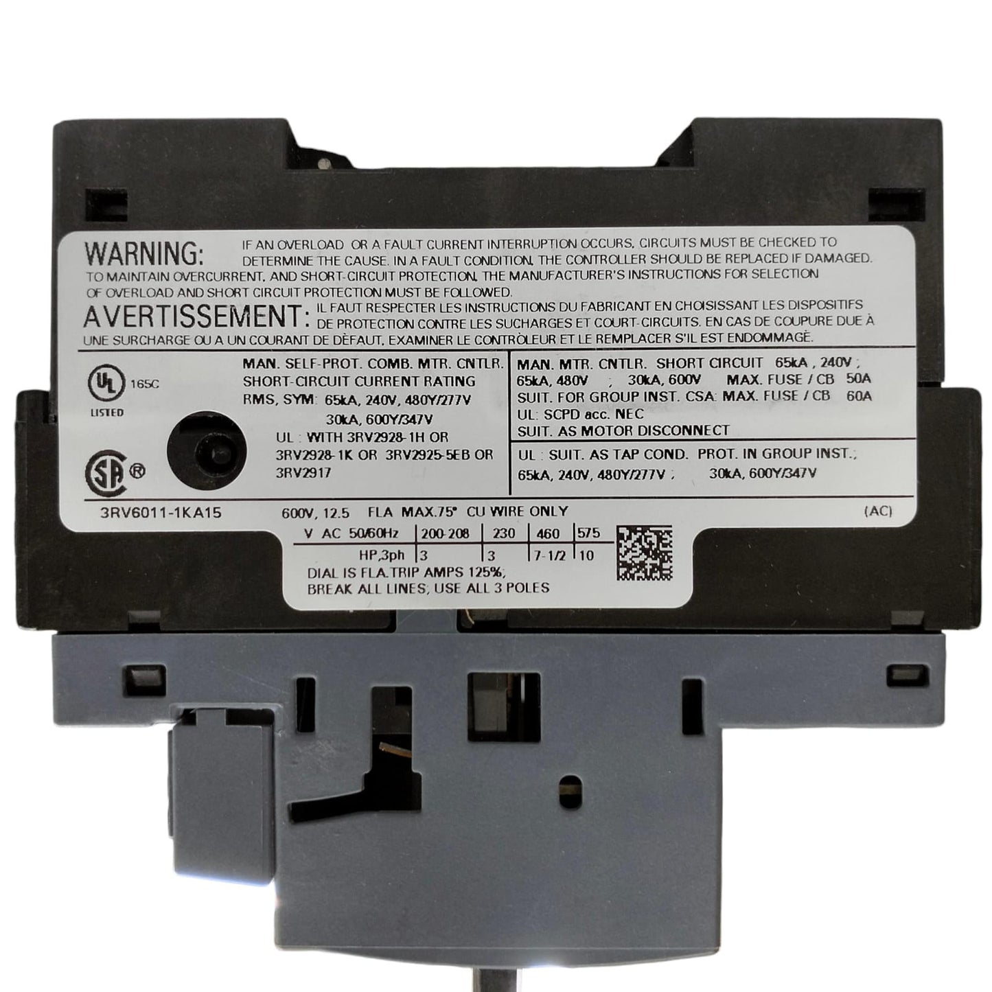 Siemens 3rv6011-1ka15 SIRIUS *E01*