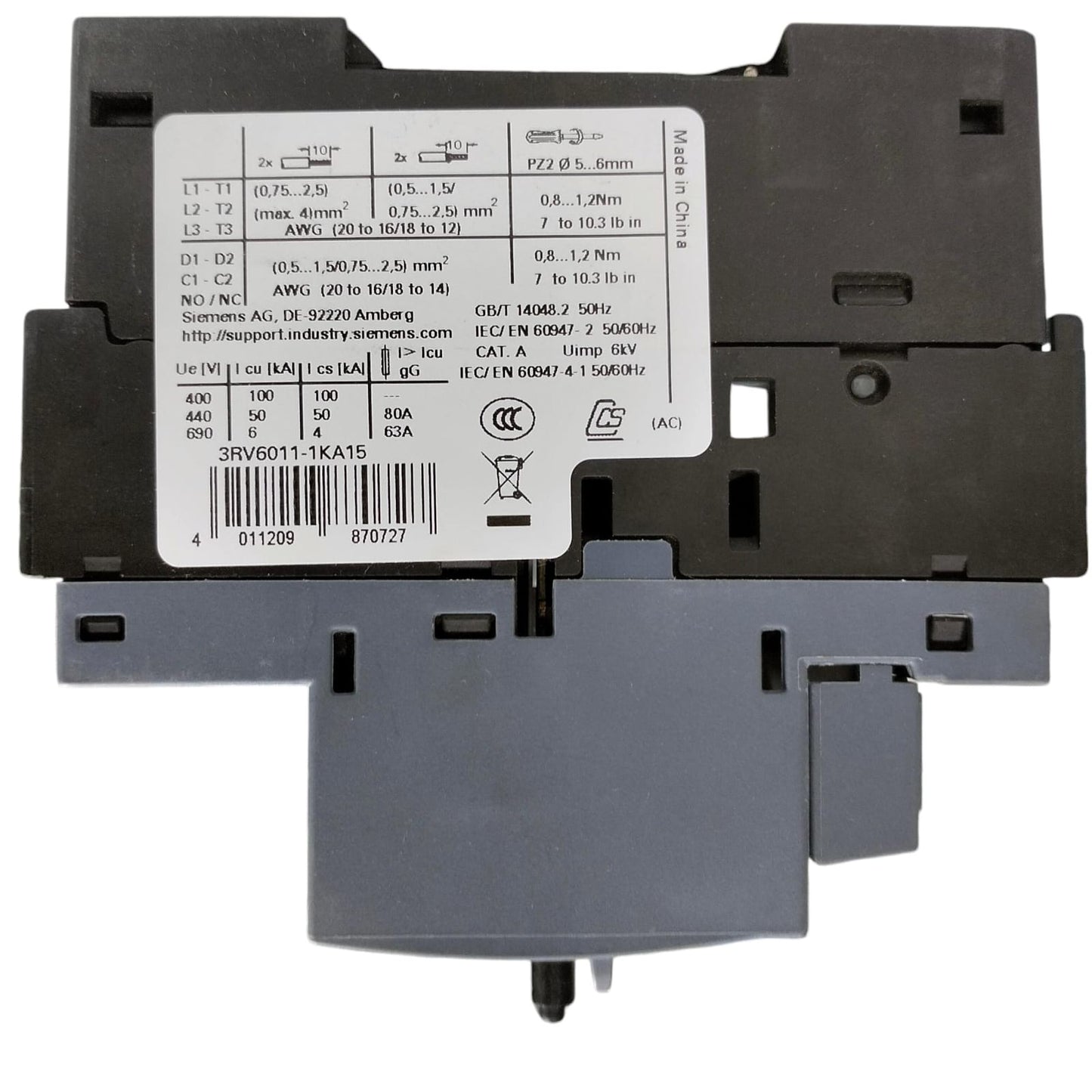 Siemens 3rv6011-1ka15 SIRIUS *E01*