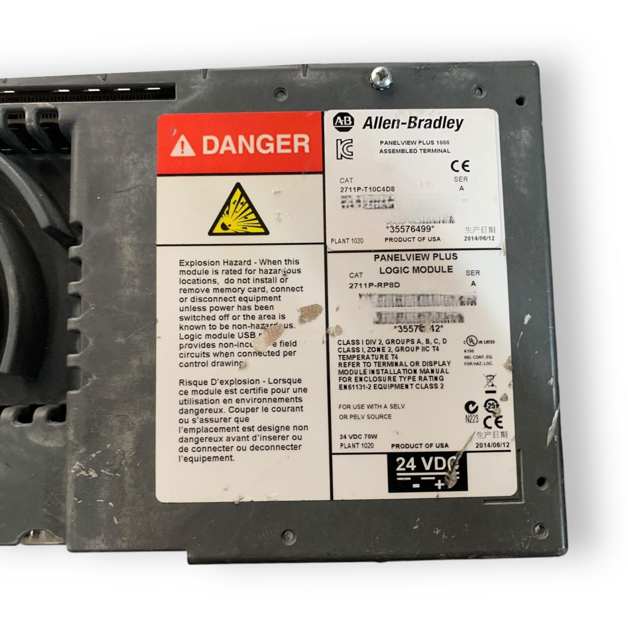 ALLEN BRADLEY 2711P-RDT10C + 2711P-RP8D Panel View