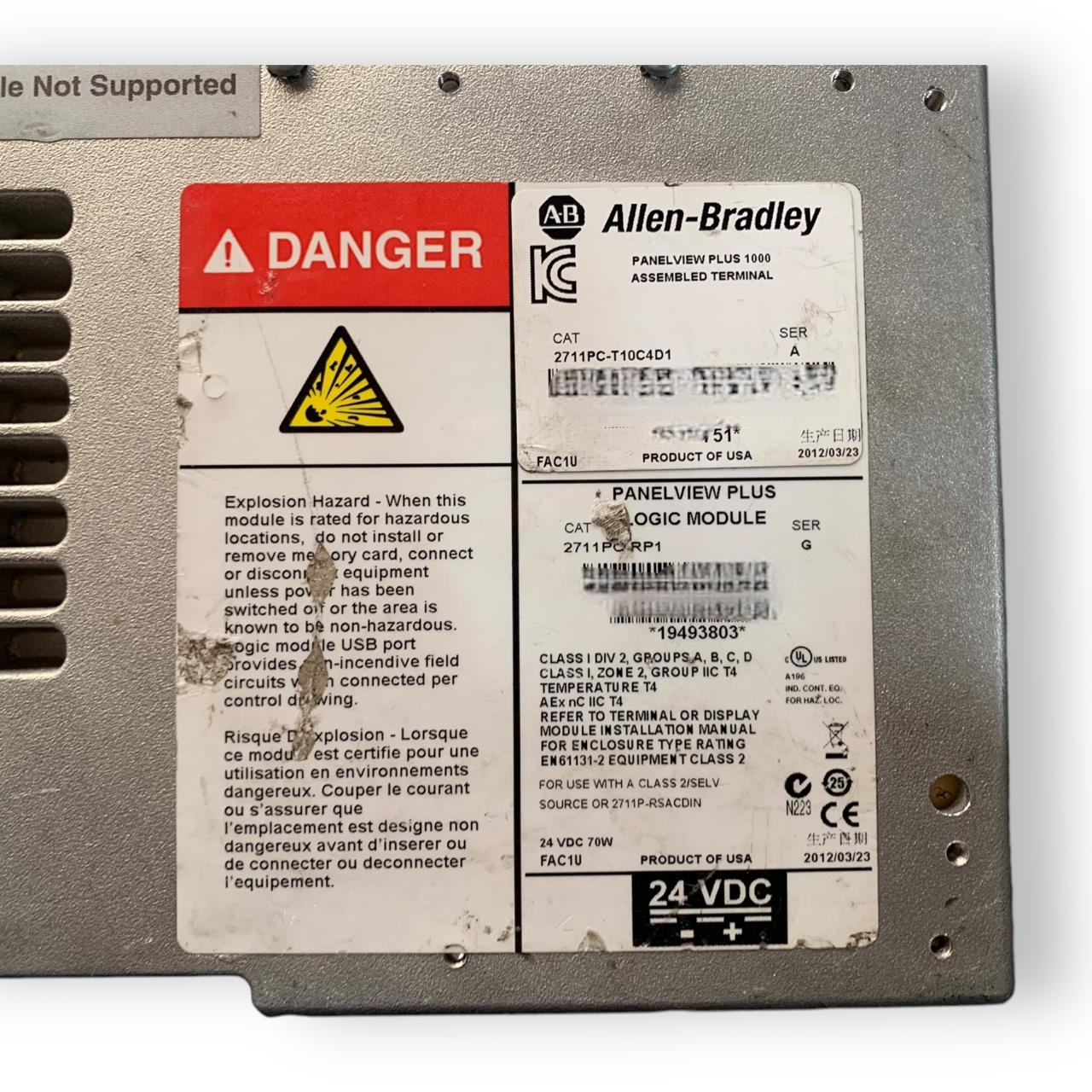 ALLEN BRADLEY 2711P-RDT10C + 2711PC-RP1 Panel View HMI