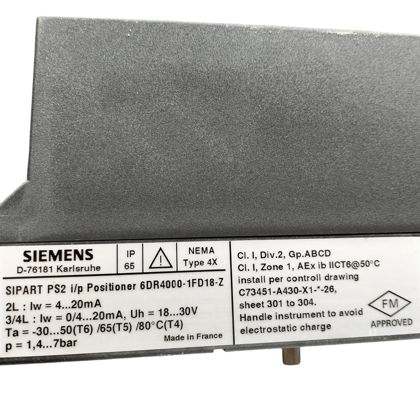 Siemens 6dr4000-1fd18-z SIPART PS2