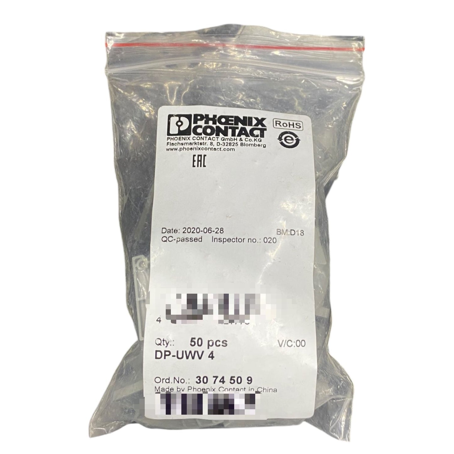 Phoenix Contact Dp-uwv 4 Tapa Final Bolsa Con 50 Piezas