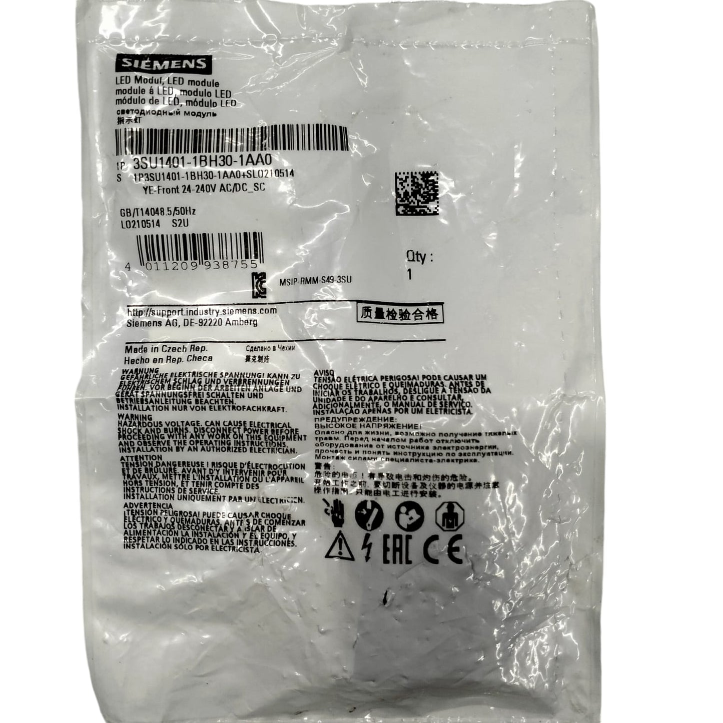 Siemens 3su1401-1bh30-1aa0 Módulo led con led integrado