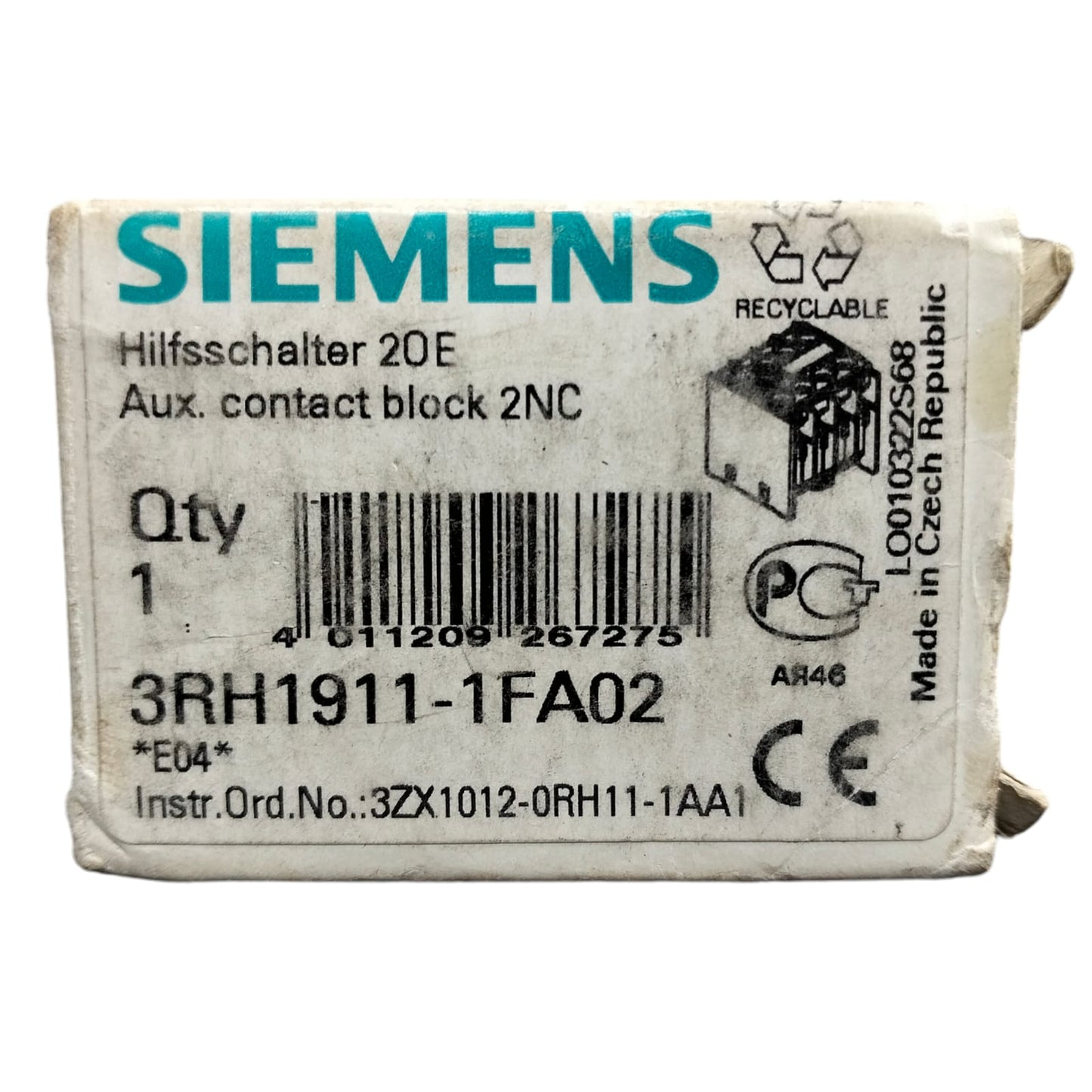 Siemens 3rh1911-1fa02 *E04*